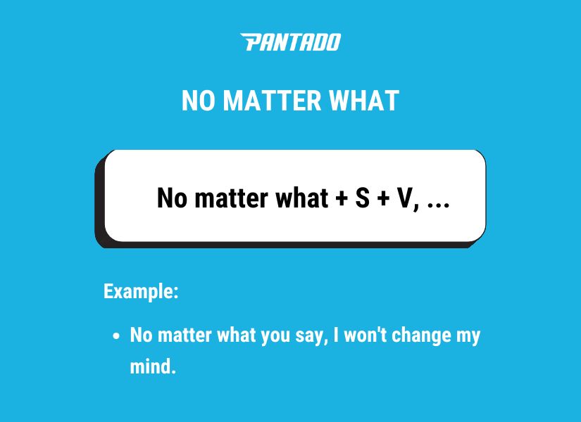 Cấu trúc và cách dùng của "No matter what"