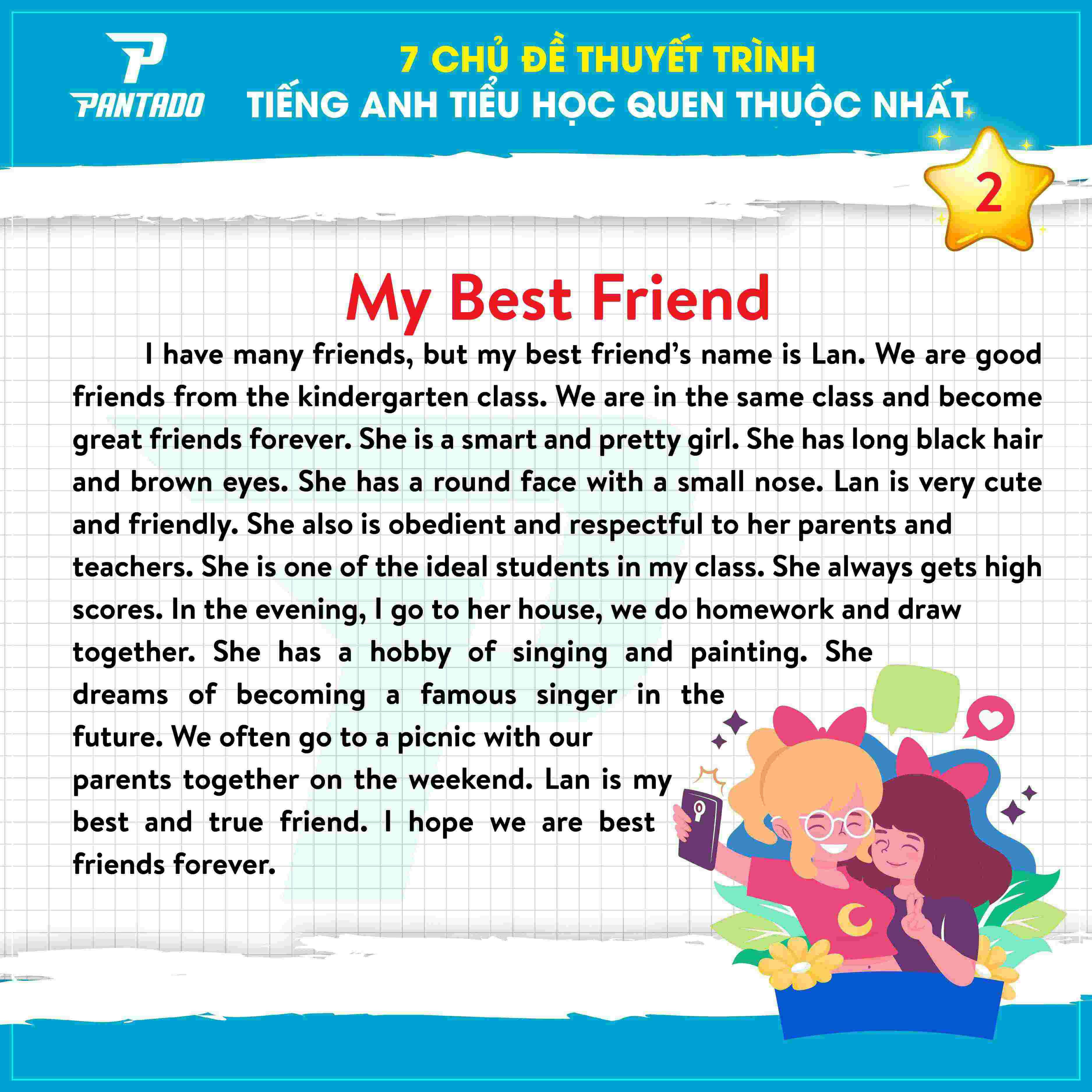 Chủ đề thuyết trình tiếng anh My Best Friend 