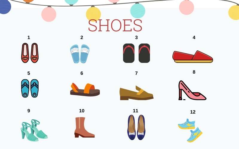 mẫu câu miêu tả giày dép trong tiếng Anh