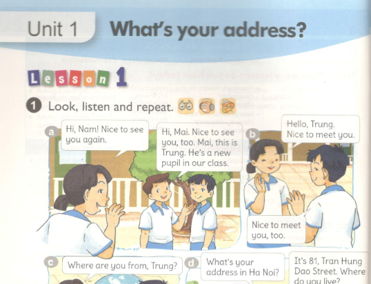 Unit 1: What’s your address